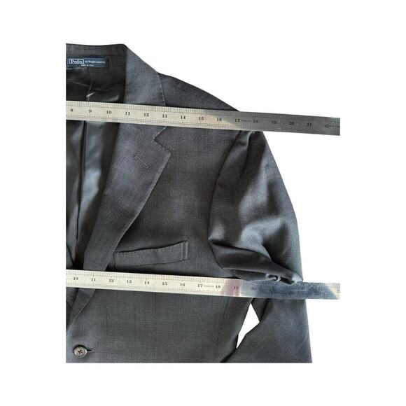 Vintage Polo Ralph Lauren 40R Grey Blazer Sport Coat Virgin Wool - Picture 6 of 13